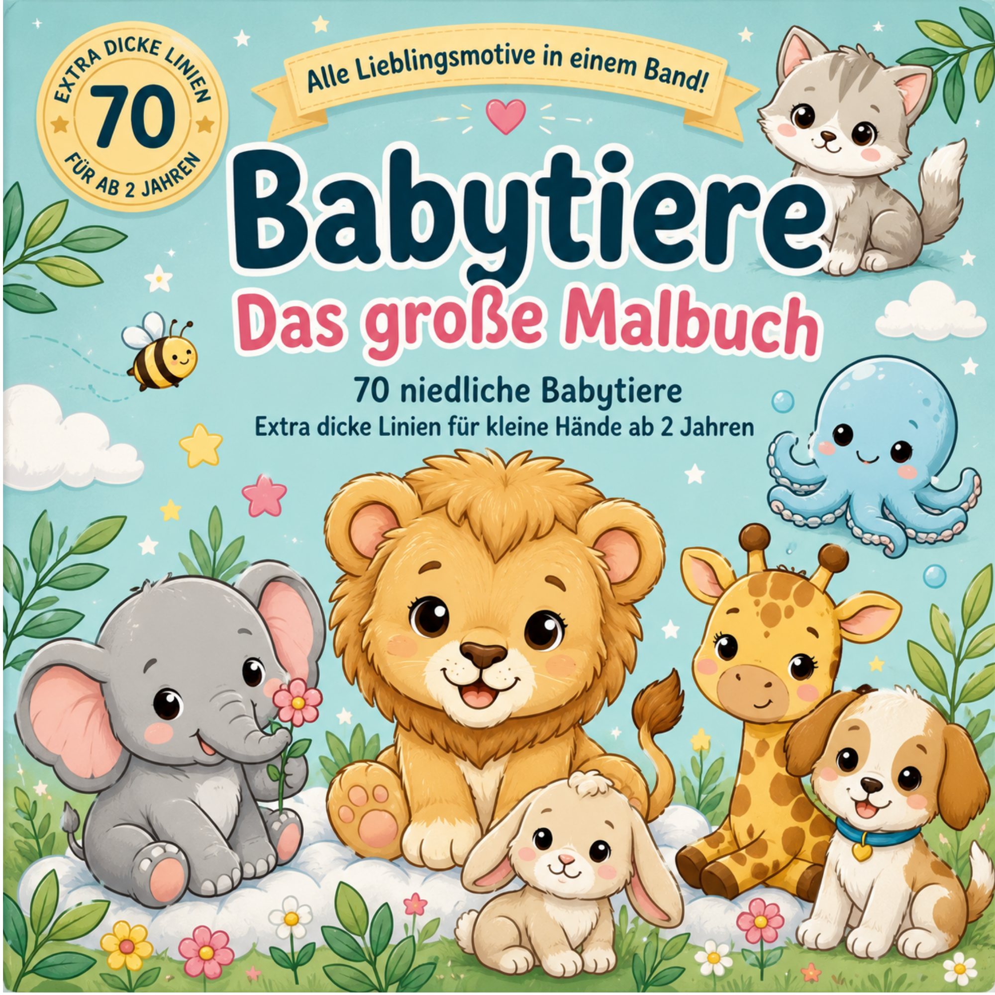 Babytiere - Das große Malbuch. 70 niedliche Babytiere mit extra dicke Linien - für kleine Hände ab 2 Jahren