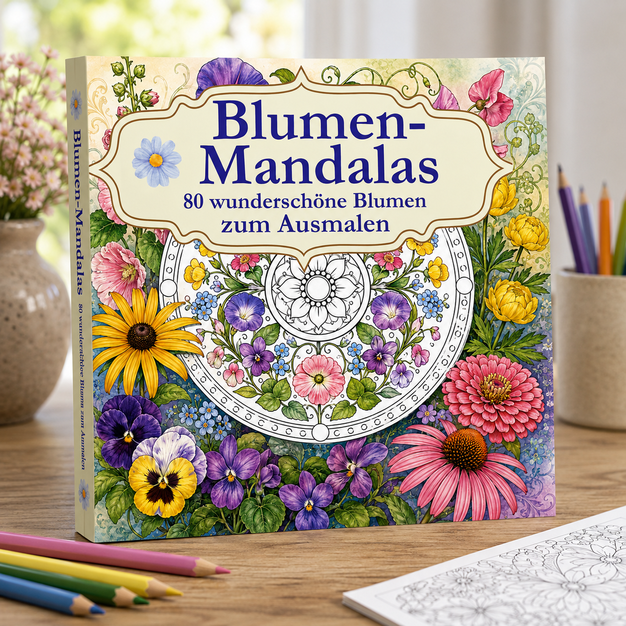 Blumen-Mandalas - 80 harmonische Blumen-Mandalas zum Ausmalen