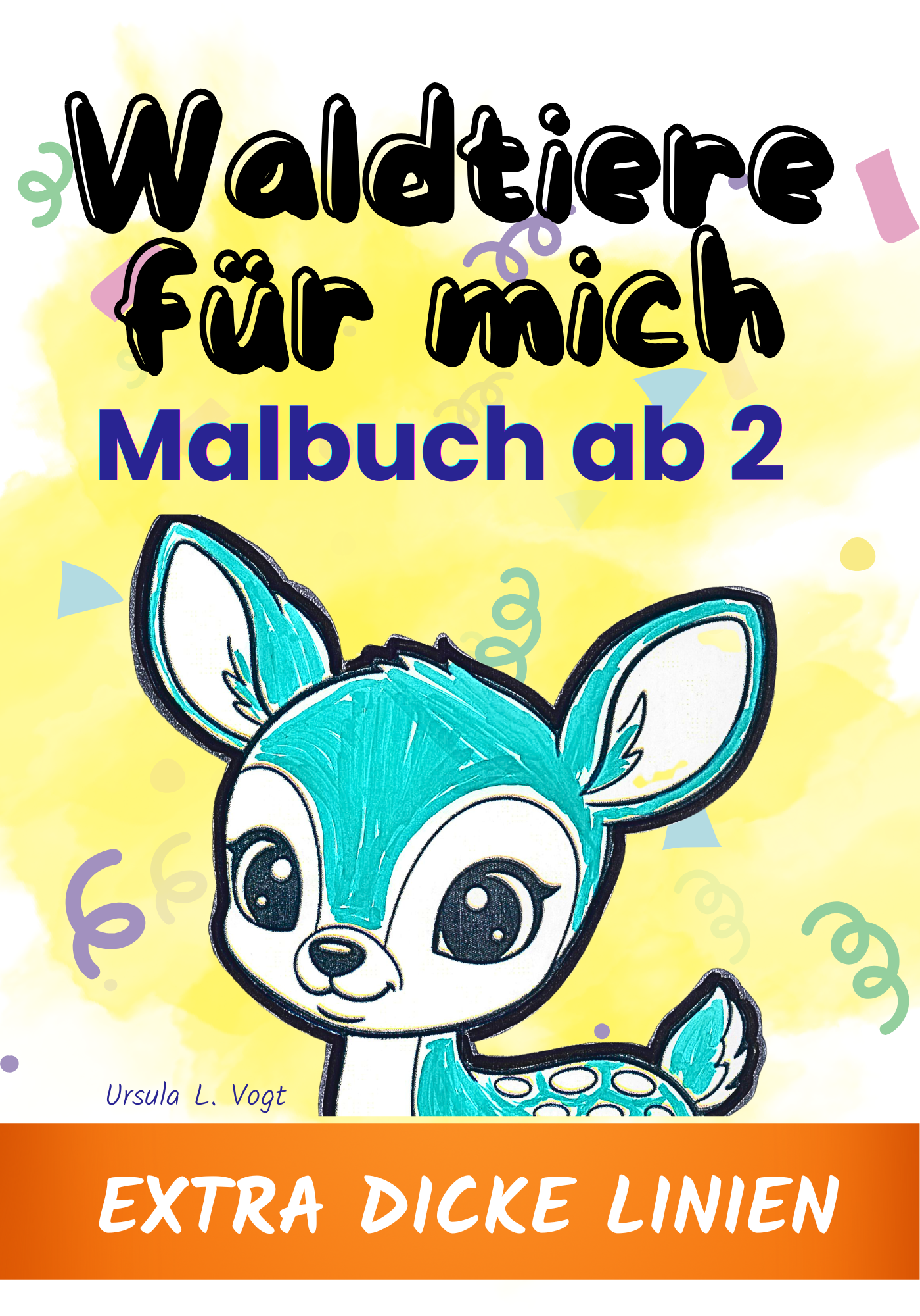 Waldtiere für mich. Ab 2 - dicke Linien. Malbuch für Kindergartenkinder.