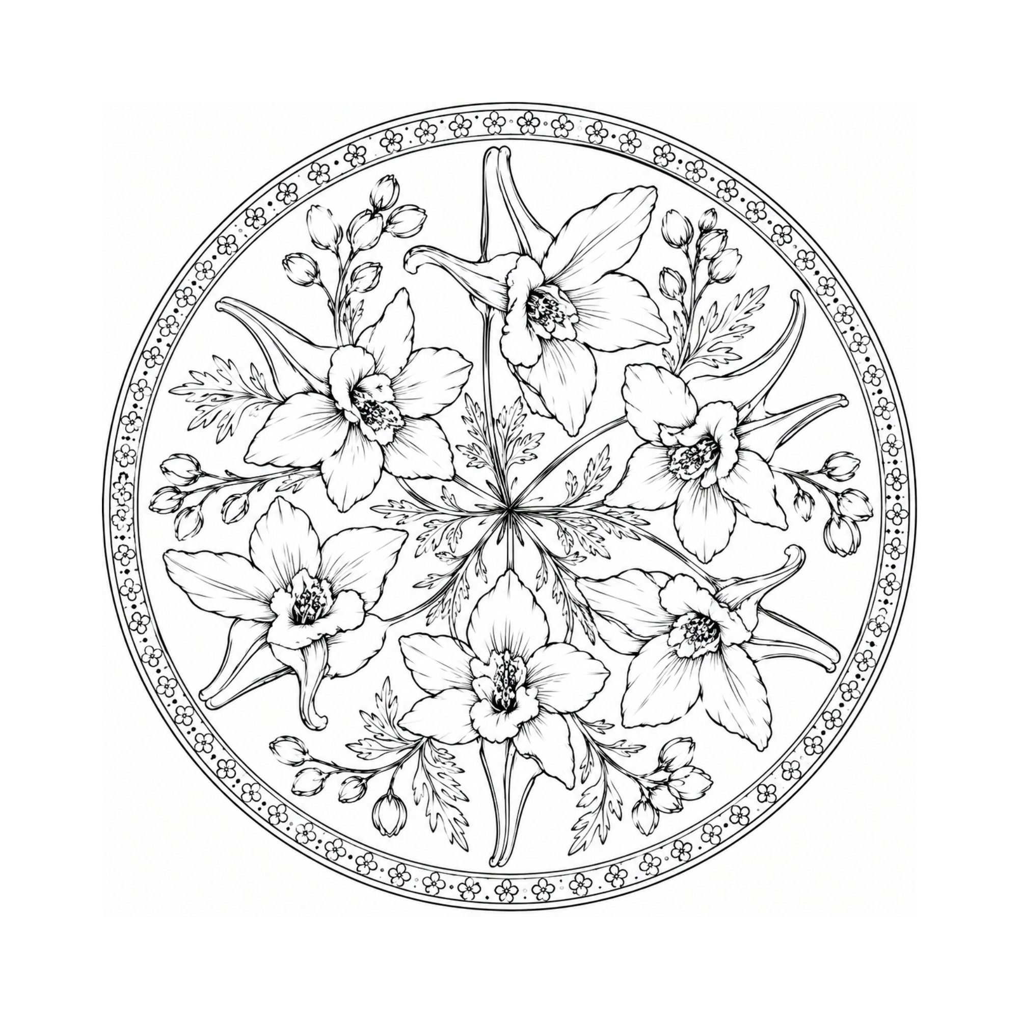 Blumen-Mandalas: 80 Wildblumen-Mandalas zum Ausmalen
