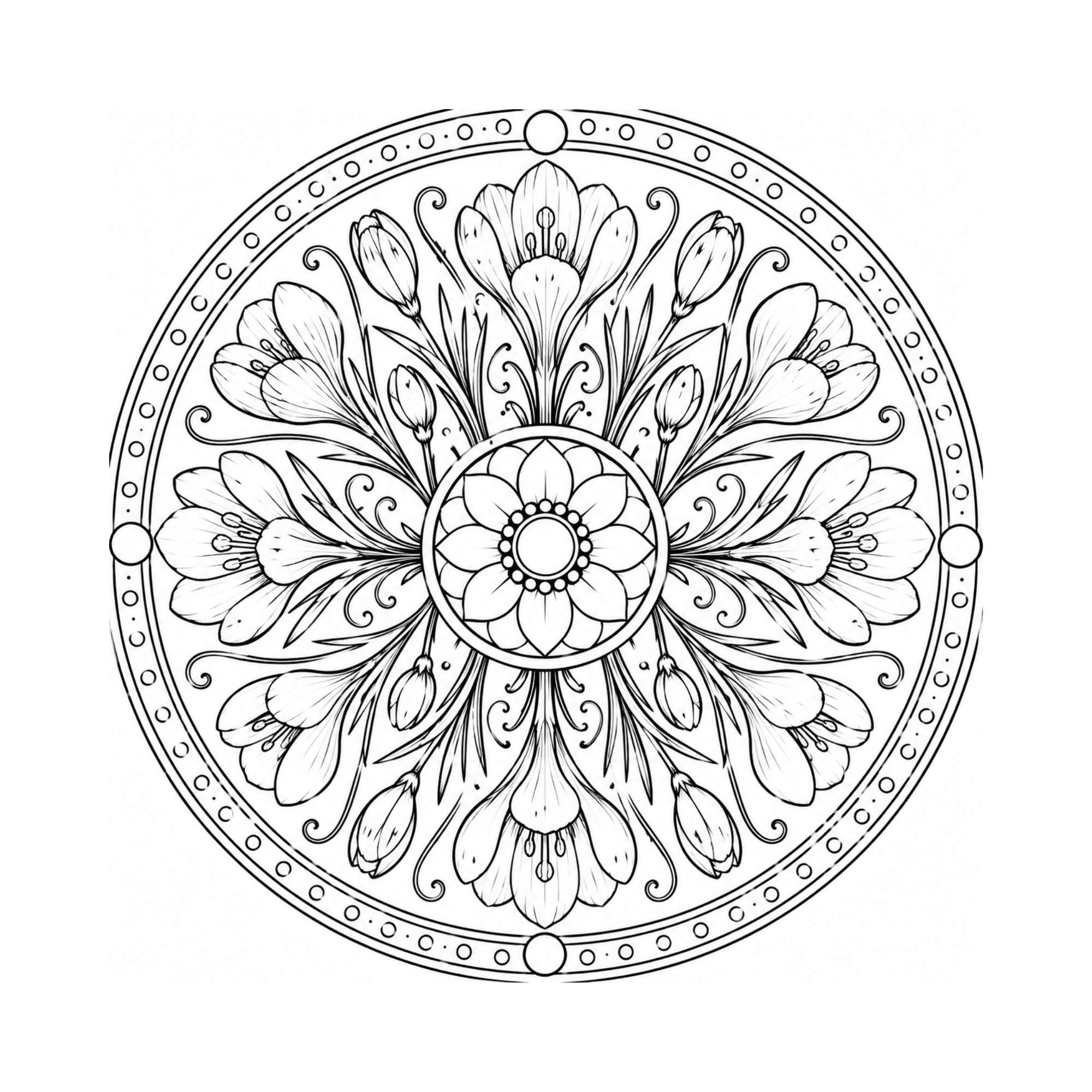 Blumen-Mandalas - 80 harmonische Blumen-Mandalas zum Ausmalen