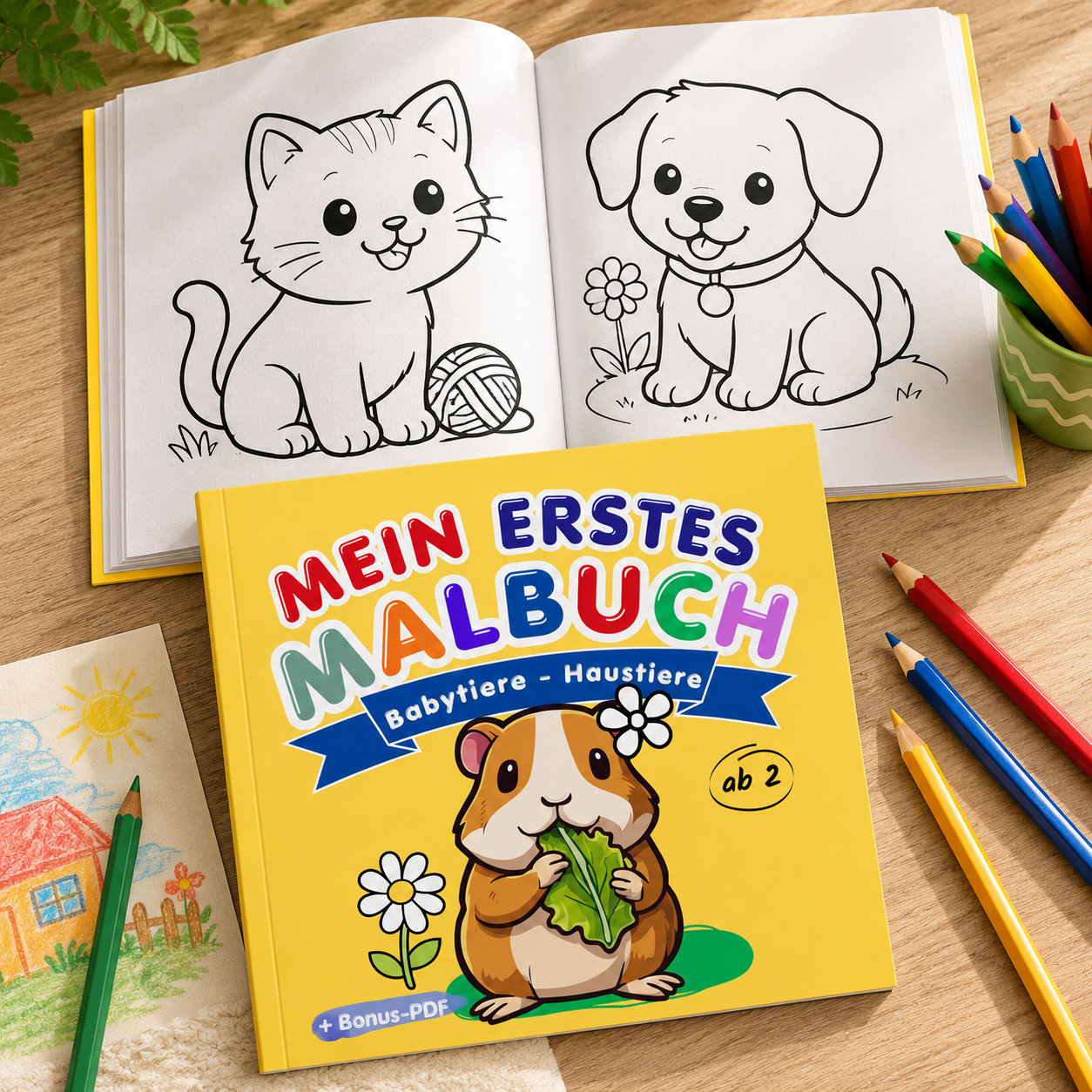 Mein erstes Malbuch - Babytiere: Haustiere ab 2 Jahren