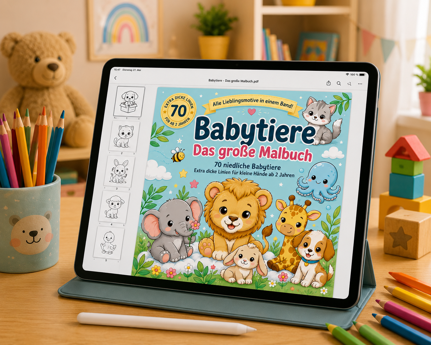 Babytiere - Das große Malbuch. 70 niedliche Babytiere mit extra dicke Linien - für kleine Hände ab 2 Jahren