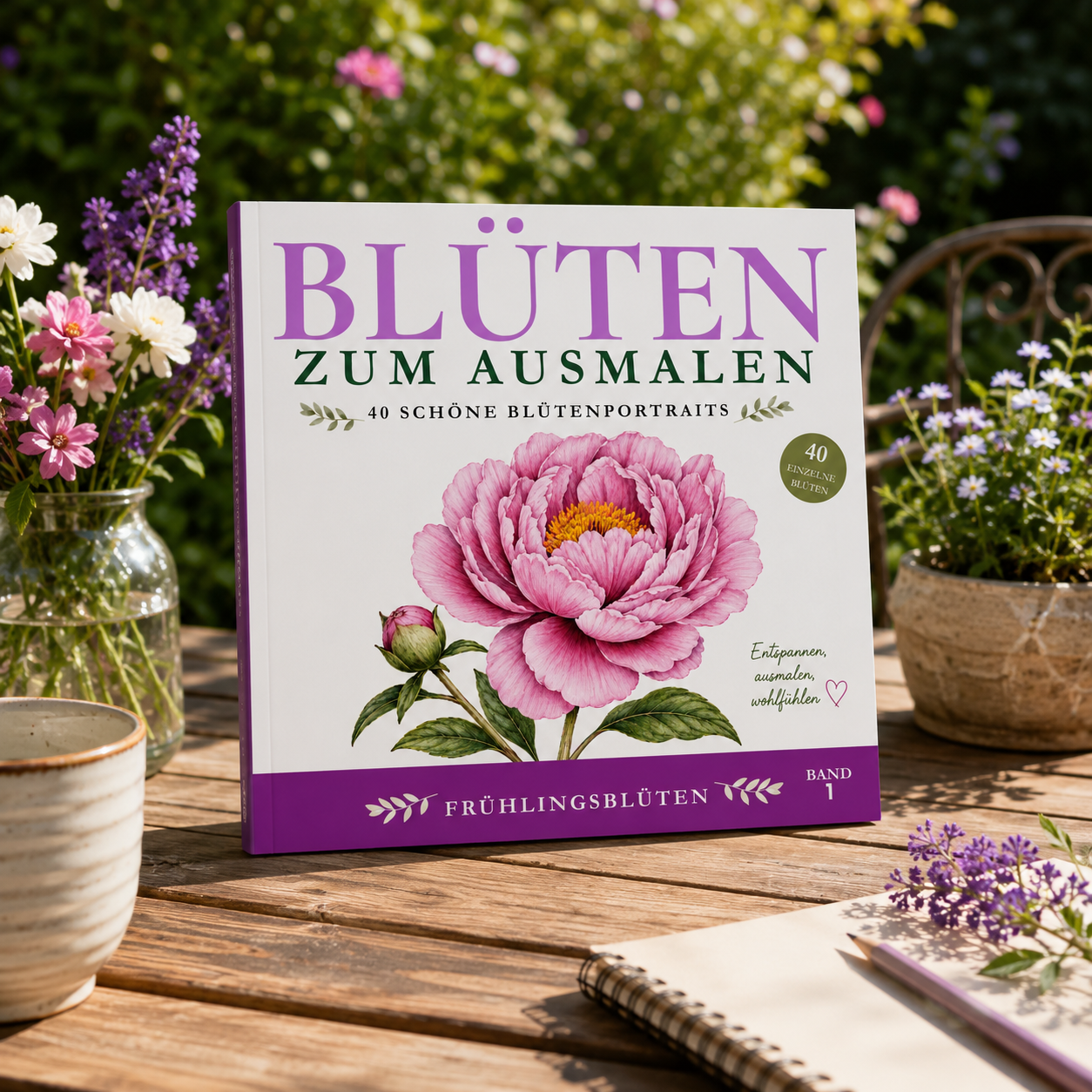 Blüten zum Ausmalen - Frühlingsblüten Band 1. 40 botanische Frühlingsblüten zum Ausmalen