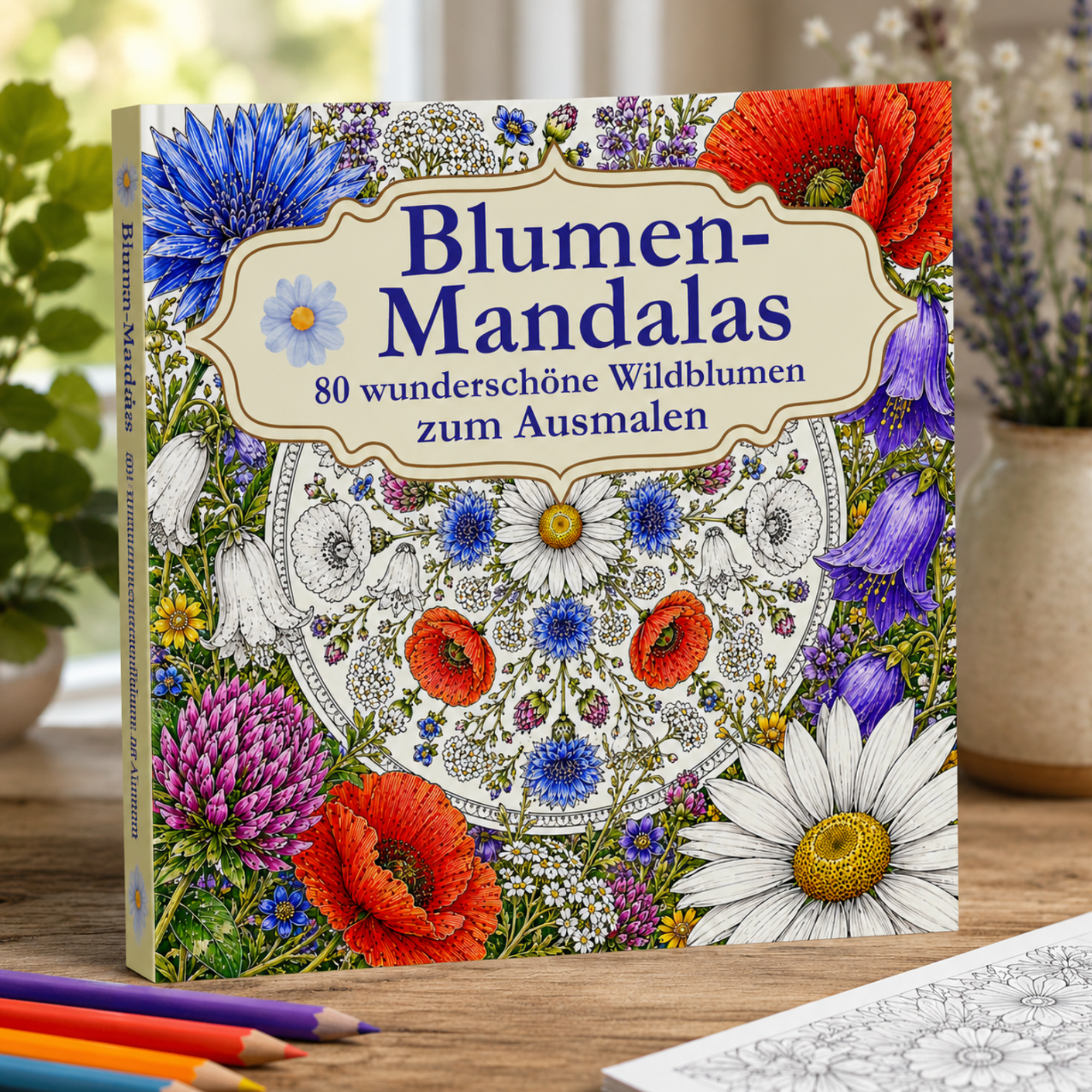 Blumen-Mandalas: 80 Wildblumen-Mandalas zum Ausmalen