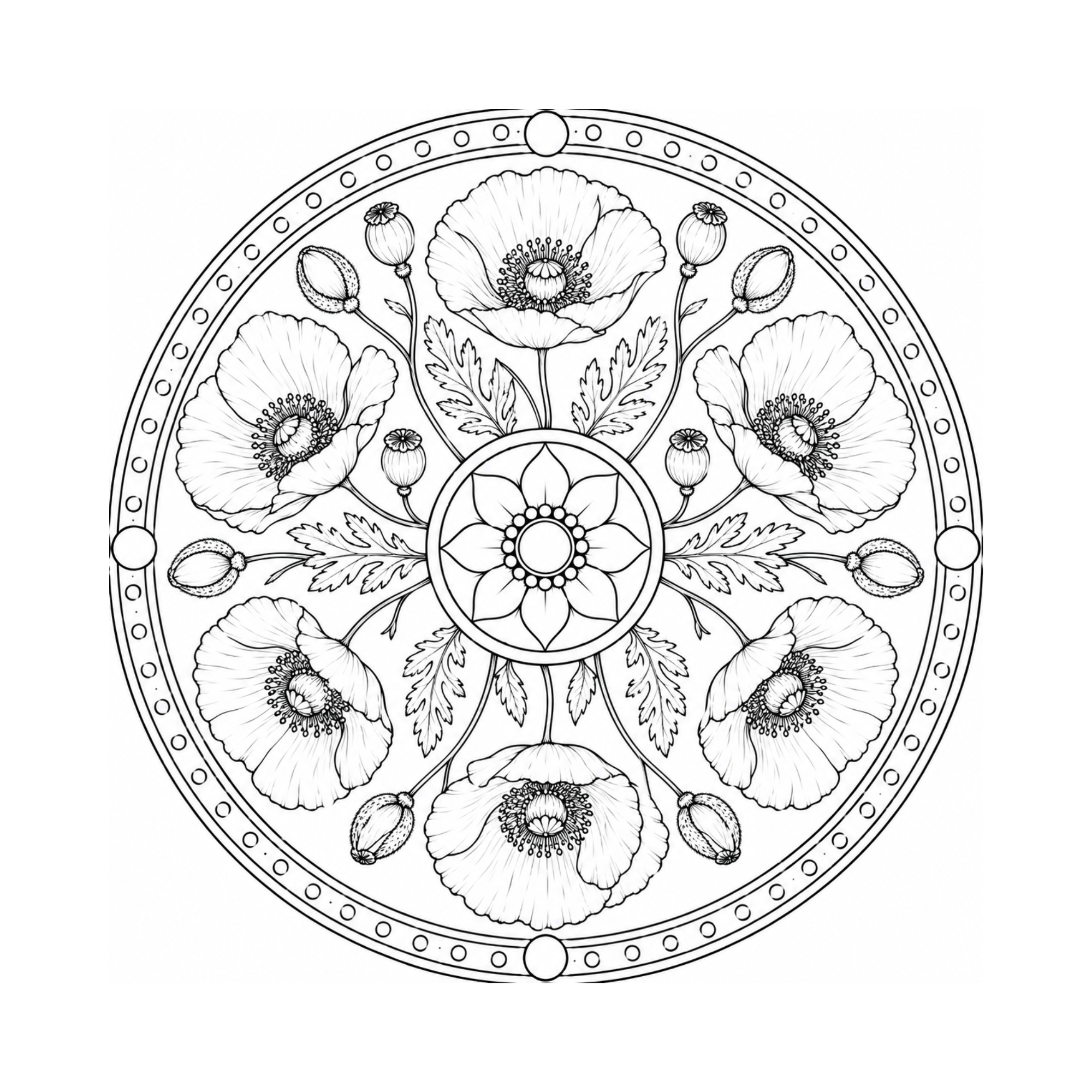 Blumen-Mandalas - 80 harmonische Blumen-Mandalas zum Ausmalen